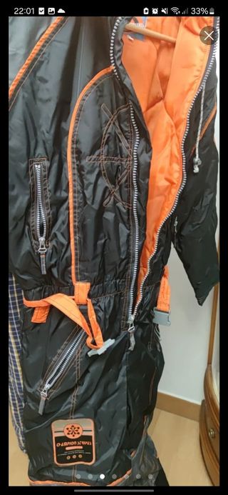 Traje de esquí/nieve naranja y negro
