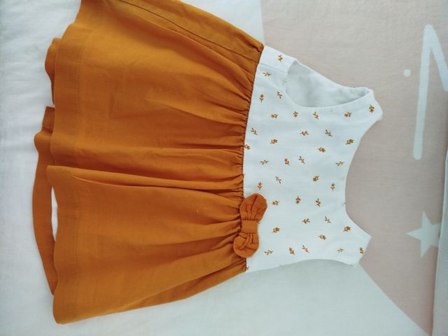 Vestido de bebé niña color naranja/marrón