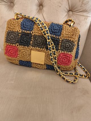 Bolso rafia Purificación García patchwork