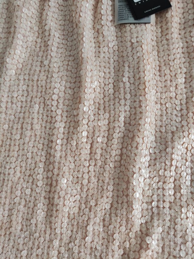 Falda Simona Barbieri lentejuelas rosa/dorado