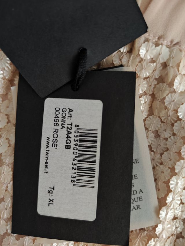 Falda Simona Barbieri lentejuelas rosa/dorado