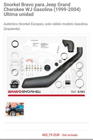 Snorkel Bravo Jeep Grand Cherokee WJ Gasolina