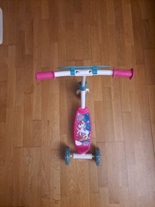 Patinete niña 3 ruedas unicornio
