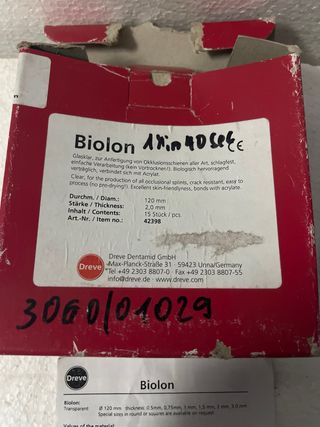 Biolon Dreve 120mm Placa Termoformável