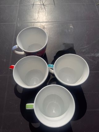 Set 4 Tazze Colazione Ceramica