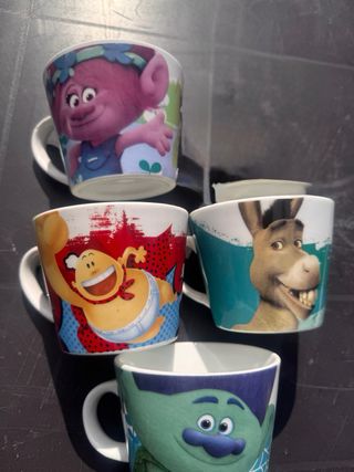 Set 4 Tazze Colazione Ceramica