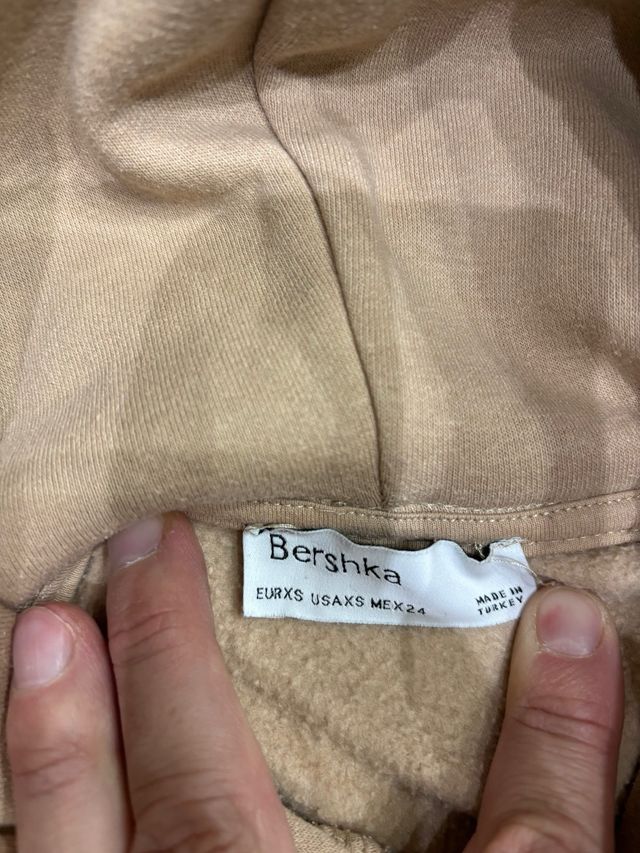 Felpa con cappuccio Bershka beige