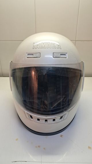 Casco Moto Yamaha Antiguo Blanco
