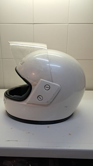 Casco Moto Yamaha Antiguo Blanco