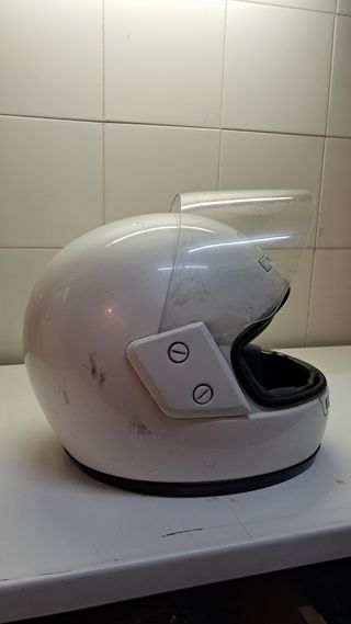 Casco Moto Yamaha Antiguo Blanco