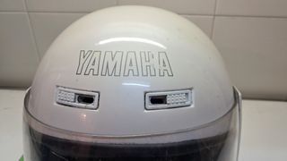 Casco Moto Yamaha Antiguo Blanco
