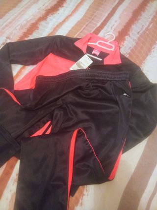 Conjunto Chándal Mujer XL Negro/Rojo