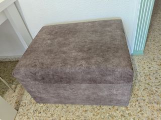 Puff rectangular gris tejido anti manchas