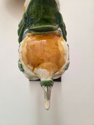 Caballo Decorativo Cerámica Marrón y Verde