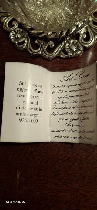 Vasetto in vetro soffiato con lamina in argento