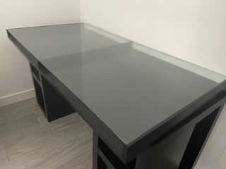 Mesa escritorio cristal negro