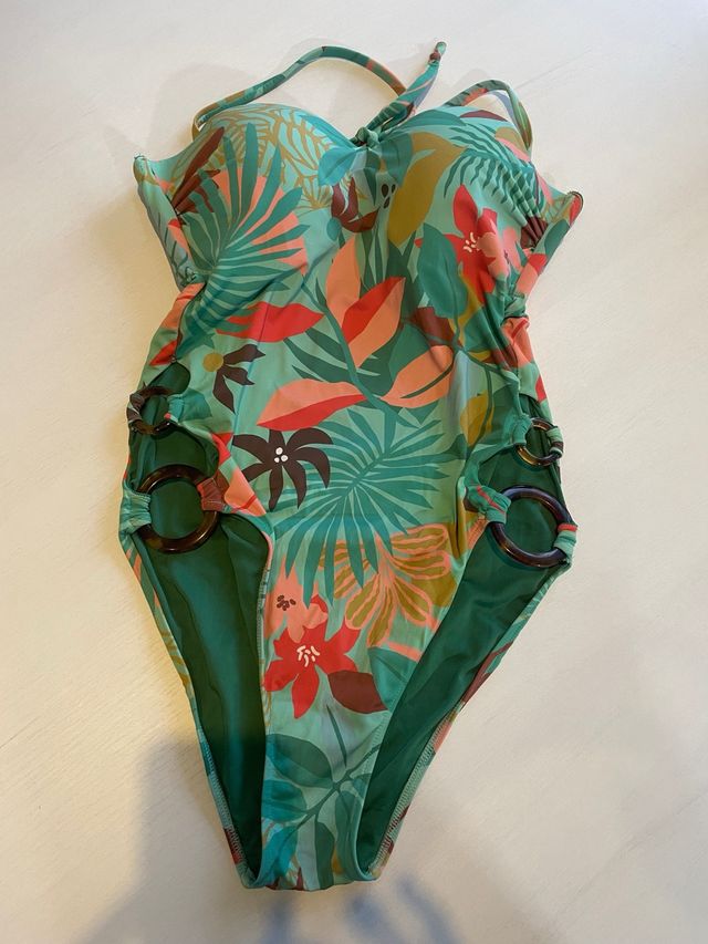 Lote 2 bañadores mujer estampado tropical