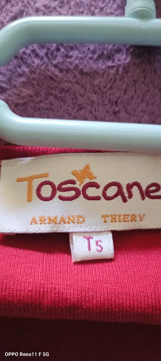 Camiseta Tréscare roja XL con estampado floral 