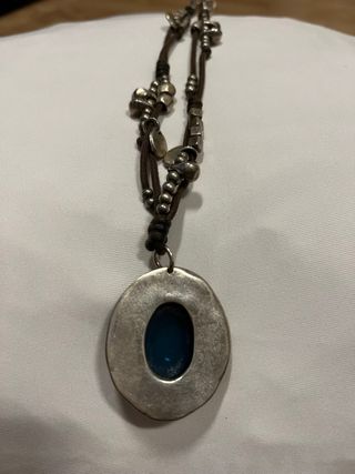 Collar Uno de 50 Plata Piedra Azul