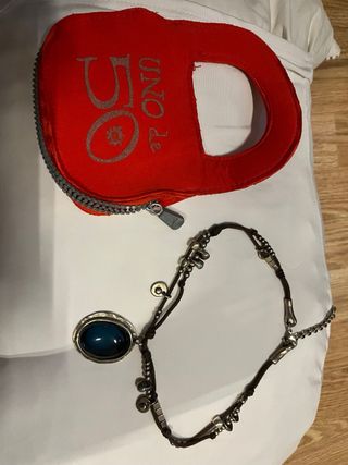 Collar Uno de 50 Plata Piedra Azul