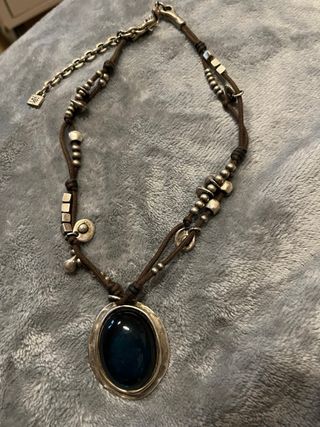 Collar Uno de 50 Plata Piedra Azul