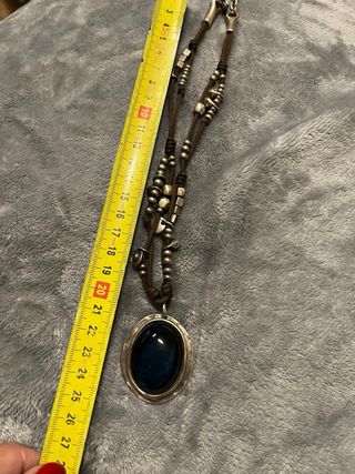 Collar Uno de 50 Plata Piedra Azul