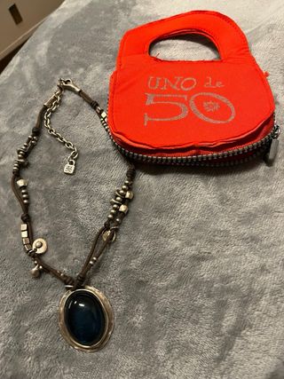 Collar Uno de 50 Plata Piedra Azul