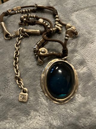 Collar Uno de 50 Plata Piedra Azul