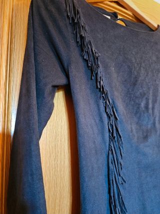 Vestido Suiteblanco Gris con Flecos Talla S