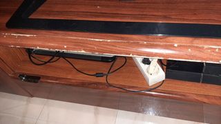 Mueble de comedor madera oscura