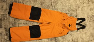 Pantalón/peto de esquí naranja y negro
