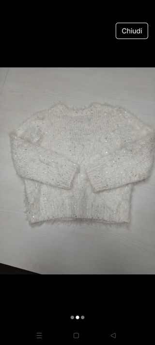 Cardigan bianco bambina paillettes