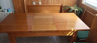 Mesa y bancada de cocina madera maciza