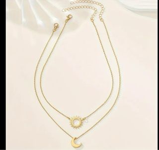 Collar 2 Piezas Sol y Luna Estilo Medio Oriente!!