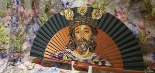 Abanico Jesús de la Sentencia pintado a mano