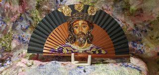 Abanico Jesús de la Sentencia pintado a mano