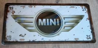 Logo MINI. Poster decorativo in metallo.