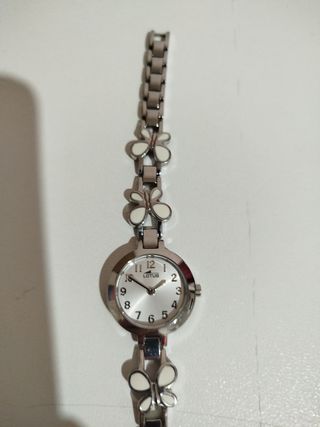 Reloj Lotus Mujer Mariposas Plata Blanco