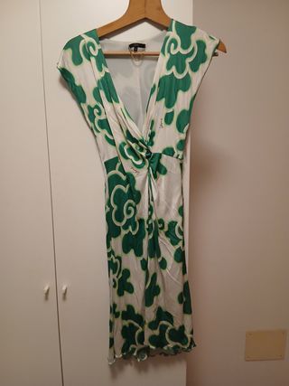 Abito Celyn B verde e bianco taglia M