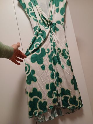 Abito Celyn B verde e bianco taglia M