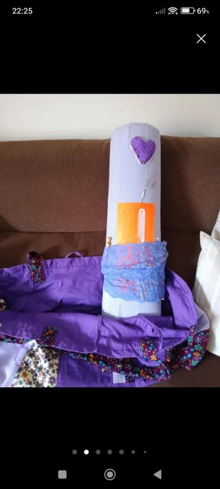 Bolso patchwork morado y floral