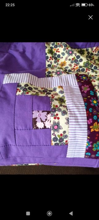 Bolso patchwork morado y floral