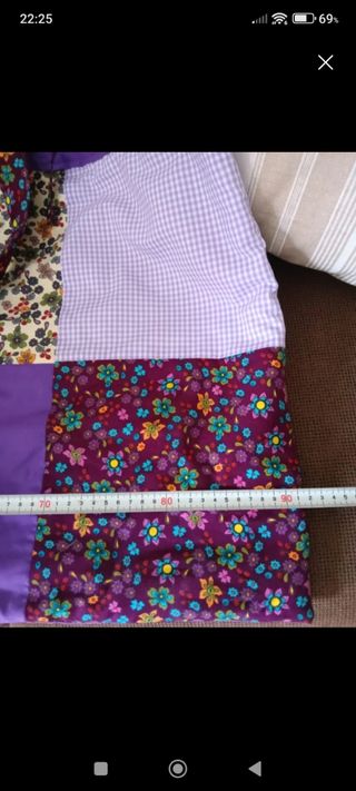 Bolso patchwork morado y floral