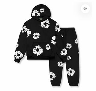 Conjunto Chándal Estampado Flores Blanco y Negro