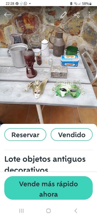 Lote objetos antiguos decorativos