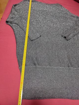 Vestido de punto plateado talla M