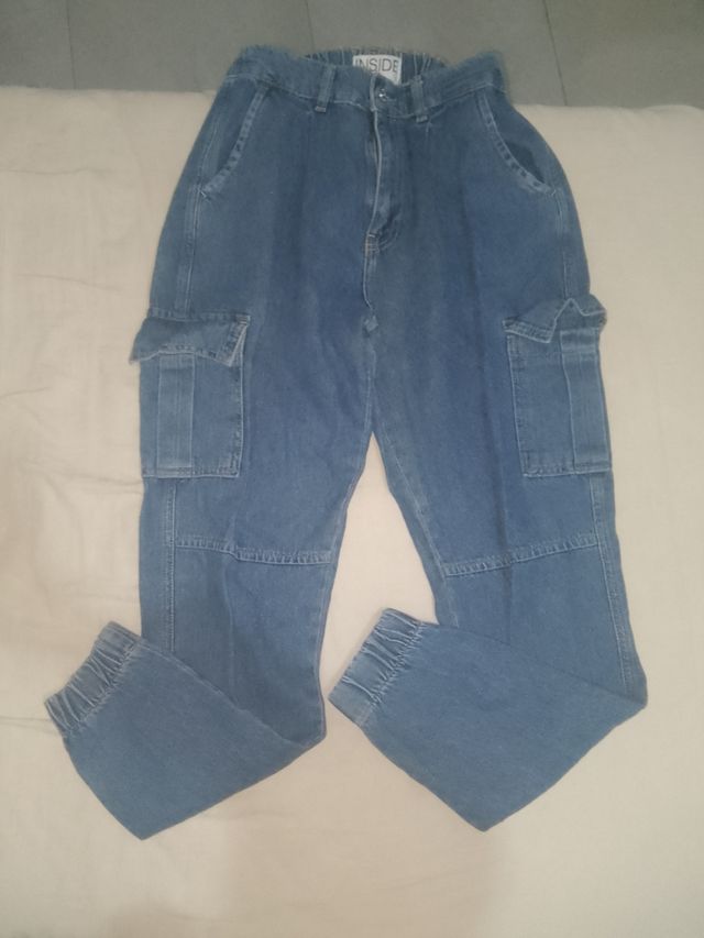 Pantalón vaquero cargo INSIDE azul