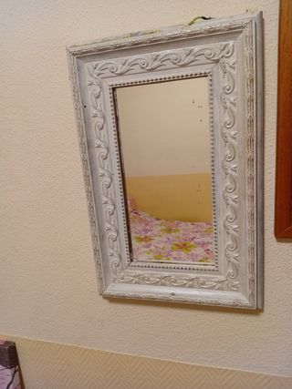 Espejo decorativo marco blanco