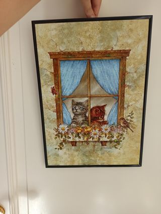Quadretto con gattini e fiori