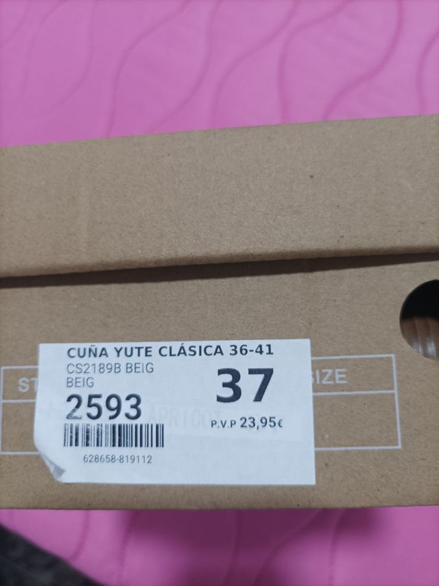 Cuña Yute Clásica Talla 37 Beige